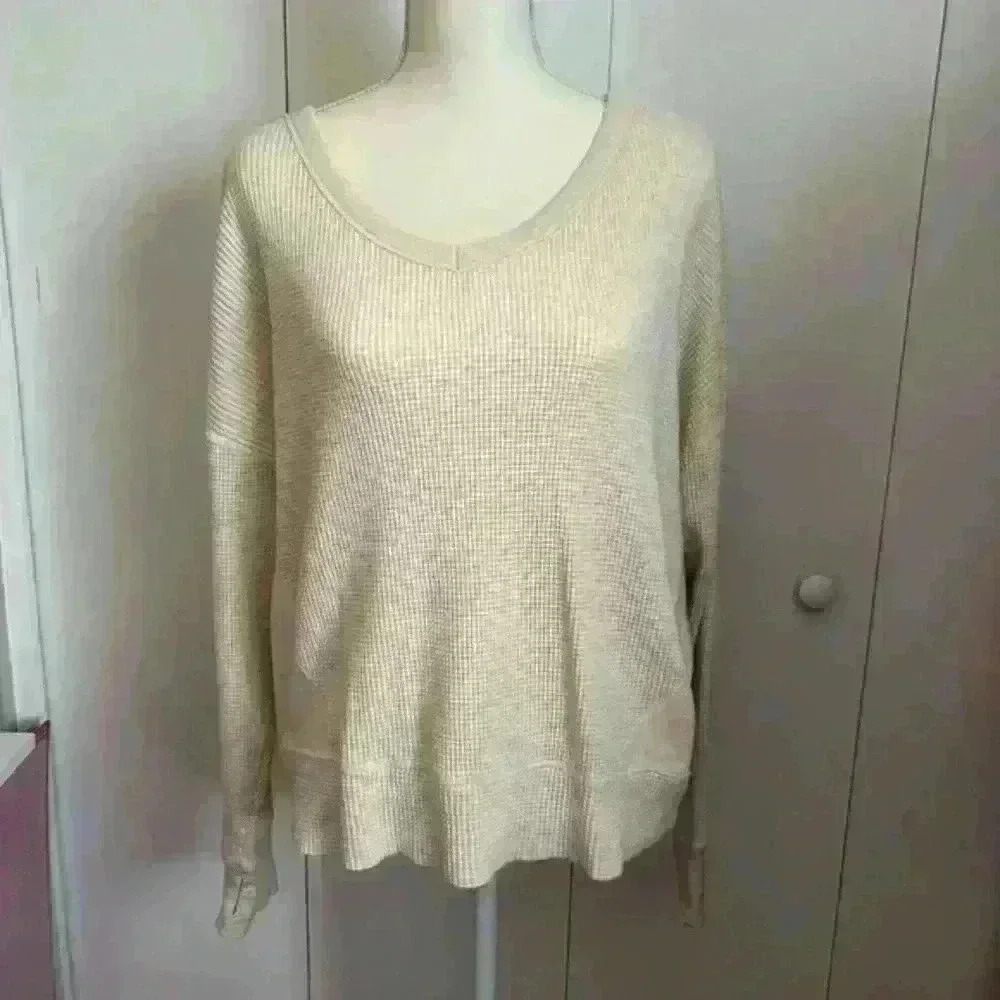 Arie long sleeve waffle sweater top